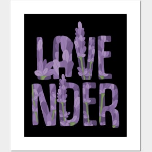 decorative typography of lavender flowers Posters and Art